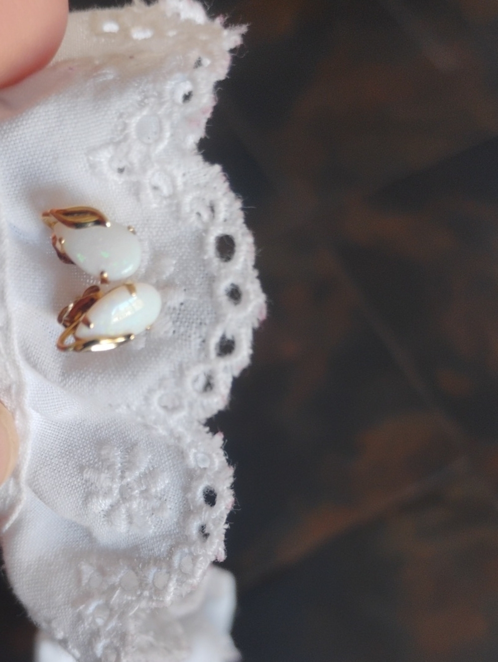 14 K Gold Opal Earrings